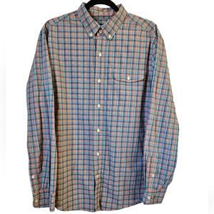 GAP Men's Multi Color Plaid Button down Collared Shirt 100% Cotton Sz.L